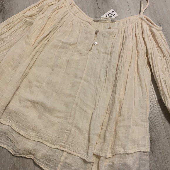 Jen's Pirate Booty Sloan Off‎ Shoulder flowy Top Tunic one size fits all cotton - Picture 12 of 12